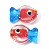 Contas de Vidro Coloridas de Peixinhos Contas de Vidro de Peixinhos Acessórios DIY Furo Reto Pulseira Contas de Vidro de Peixinhos Fofos Atacado