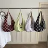 Bolso para Mujer Ins Estilo Coreano Lunares Bolso de Hombro Único Bolso de Lona Artístico para Estudiante de Colegio Bolso Escolar Bolso de Playa Estilo Vacaciones