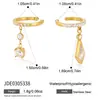Manguito de Oreja Elegante y Silencioso con Borla de Acero Inoxidable Dorado de 18 Quilates Pendientes de Circonita Lujo Ligero Sensación de Alta Gama Joyería de Acero de Titanio para Mujer Venta al por Mayor Transfronteriza