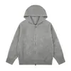 Cárdigan suéter con capucha de mezcla de lana de color liso y doble cremallera, unisex, casual, estilo retro