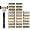 Nova lâmina de barbear de 6 camadas, aparelho de barbear manual para homens com cabeça de seis lâminas, Gillette universal atacado transfronteiriço