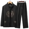 Traje Tang para Hombre de Mediana Edad y Anciano Traje Grueso Estilo Chino de Abuelo Primavera y Otoño Chaqueta para Anciano Chaqueta Traje Tang