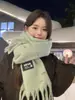 Cachecol de Tricô Lã Sintética Estilo Coreano Macio Ceroso Cachecol com Franjas Xale Imitação de Cashmere Outono e Inverno Quente e Amigo da Pele Cachecol Branco