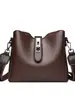 Bolso Bandolera Retro Simple Ligero Gran Capacidad Bolso de Hombro de Moda para Mujer Temperamento para Viajes Diarios Bolso Cubo Portátil con Correa Ancha