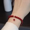 Pulsera de Cinabrio Femenina Benmingnian Calabaza de la Paz Hebilla de la Paz Pulsera Fulu Cadena de Perlas de Agua Dulce Joyería de Mano con Cuentas