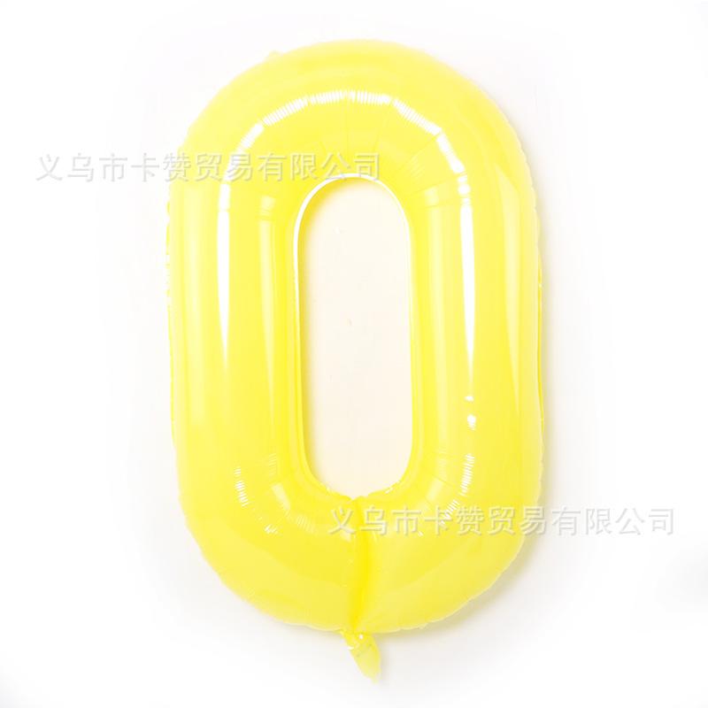 40寸马卡黄色数字0