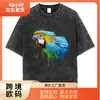 Camiseta de Línea Garabateada Gráfico Creativo de Graffiti Algodón Corto