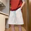 Shorts Paraquedista de Secagem Rápida com Três Listras para Homens, Shorts de Praia Frescos de Seda Gelo Fina de Verão, Shorts Casuais Retos