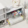 Caixa de armazenamento de cosméticos transparente, caixa de armazenamento estilo gaveta em acrílico, organizador de mesa, prateleira para itens diversos de escritório