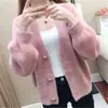 2026 Cardigan Casaco Suéter Feminino Novo Estilo Espesso para Primavera e Outono, Curto Solto Fashionável Versátil Roupa Externa Feminina