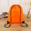 Bolsa de poliéster com bolso em destaque Pano Oxford Nylon de maratona Cordão Mochila Armazenamento Bolsa promocional Bolsa tutorial Logo da bolsa