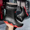 Botas de lluvia para hombre antideslizantes impermeables zapatos de moda para exteriores de caña alta botas de agua cálidas de caña corta zapatos de goma venta al por mayor transfronteriza hombres