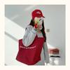 Estilo Perezoso Ins Coreano Letra Bolsa de Lona Roja para Mujer Gran Capacidad Diaria Ropa de Trabajo Bolso de Hombro Tote de Moda