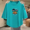 Nueva Camiseta Holgada Moderna Versátil Verano 2026 Estilo Coreano Manga Tres Cuartos Moda Simple Casual Ropa para Mujer Adelgazante Fresca
