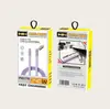 Cable de datos trenzado de un a tres colores en caja con pantalla digital, cable de carga en codo para embalaje, caja blíster, cordón para teléfono móvil, caja de alambre perforado