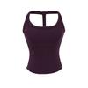 Top Esportivo com Decote U e Bojos, Básico Liso para Fitness, Camisole Curta Sexy Costas Abertas Slim