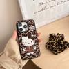 Funda para teléfono de gato Kt con estampado de leopardo de alta gama adecuada para Apple 17 Pro Max, iPhone 16, 14 para mujer, 13 de mano, 15 coreano, Lindo