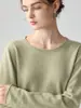 Nueva colección de otoño e invierno: Suéter de cuello redondo 100% cachemir puro, de corte holgado y tejido versátil, suave y cálido