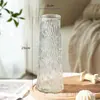 Jarrón de Vidrio Moderno de Lujo Ligero, Forma Cónica con Acentos Dorados, Transparente, para Decoración del Hogar Sala de Estar, Arreglo Floral Hidropónico de Escritorio, Artículo de Nicho de Gama Alta