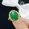 Celebración en Línea Venta Caliente Nuevo Ágata Natural Artificial Calcedonia Hielo Anillo Abierto Moda para Mujer Anillo Simple