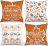 Funda de almohada de otoño caliente transfronteriza Acción de Gracias hoja de arce calabaza funda de almohada decorativa material de lino venta directa de fábrica