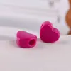 Macaron Color Caramelo Agujero Cruzado Corazón de Melocotón DIY Agujero Grande Amor con Cuentas Cadena para Teléfono Móvil Cuerda de Cabeza de Joyería Acrílica Accesorios