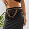 Acessórios de Cintura Novos Transfronteiriços de Comércio Exterior Pingente Decorativo de Franja de Girassol de Metal Retrô Corrente de Cintura Feminina Moda Exquisita