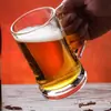 Jingyu vaso de vidrio para el hogar vaso de cerveza engrosado con asa vaso de cerveza gran capacidad vaso de agua resistente al calor taza de té juego