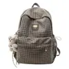 Mochila Cuadros Retro Versátil para Mujer, Ligera, Gran Capacidad, Bolso Escolar para Estudiantes y Viajes Cortos, Mochila Retro para Viajes Cortos