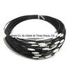 Fivela de Parafuso Colar de Arame DIY Acessórios de Joalheria Artesanal Material Pingente Preto Cordão de Fio Revestido Anel