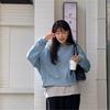 Moletom Curto com Forro de Lã Estilo Coreano 2026 Primavera e Outono Novo Atacado Dongdaemun Pulôver Solto Emagrecedor para Mulheres Cor Sólida