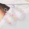 Nova Corrente de Celular com Pingente de Laço e Contas Chaveiro de Trevo de Quatro Folhas da Sorte Corrente Decorativa para Mochila Venda por Atacado