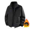 26 Jaqueta Nova Dupla Face Masculina para Meia-Idade e Jovens Jaqueta com Plus Veludo Masculina Outono e Inverno Tamanho Grande M-8XL Gola Alta