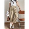¡Pantalones de Lino Frescos y Antiarrugas! Pantalones Casuales Holgados Rectos de Cintura Alta Adelgazantes Cortos Pantalones de Abuelita para Mujer Verano Nuevo