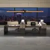 Pantalla de escritorio de oficina minimalista moderna estación de trabajo escritorio de computadora para empleados estación de trabajo para varias personas combinación de muebles para puestos de empleados