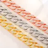 Pulseira de Corrente Cubana para Homens, Estilo Hip-Hop Europeu e Americano, Joias Totalmente Cravejadas, Estilo Rap Europeu e Americano, Acessórios Transfronteiriços, Atacado de Fábrica de Yiwu