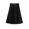 Z Estilo Europeu e Americano Transfronteiriço 2025 Nova Moda Elegante Roupas Femininas Atacado Cor Lisa com Cinto Saia 3046425