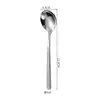 Colher Amassada de Aço Inoxidável 304 Colher de Cabo Longo para Restaurante Ocidental Colher para Mesa de Sobremesa Doméstica 316 Colher Redonda Amassada Grossa Padrão Diamante