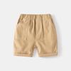 Pantalones capri de viaje para niños, pantalones casuales con costuras caqui para niños, pantalones capri de verano deportivos para niños de cintura media