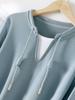 Sudadera de Estilo Deportivo Casual con Contraste de Falso Dos Piezas Pantalones Deportivos de Pierna Ancha Conjunto de Dos Piezas de Moda para Mujer Nuevo Estilo Otoño 2025