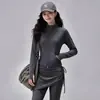 Outono Inverno Fitness Feminino Manga Longa Justa Jaqueta de Yoga Falso Conjunto de Duas Peças Calça Esportiva Elástica Modeladora Pilates Treinamento Outono