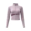 Conjunto de Roupa Esportiva de Bloco de Cor Simples para Yoga Feminino Top com Gola Alta e Zíper Conjunto de Calças Justas de Cintura Alta para Fitness com Efeito Levanta Bumbum Feminino