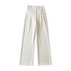 Pantalones rectos de cintura alta para chica, pantalones casuales, pantalones rosas, pantalones de mujer de principios de otoño, nuevos pantalones holgados y adelgazantes de pierna ancha.