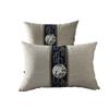 Sofá de lino grueso estilo chino nuevo de madera maciza, almohada lumbar, funda de almohada estilo chino clásico, cojín de cabecera extraíble y lavable