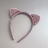 Lindo Gato Salsa Dibujo Animado Gatito Orejas Estampado de Leopardo Banda para el Cabello de Felpa Mujer Lavar Cara Maquillaje Diadema Accesorios para el Cabello de Dibujos Animados