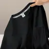 Camiseta para Hombre de Color Sólido Base Pesada Estilo Japonés Moderna de Manga Corta Holgada con Bolsillo Simple Versátil