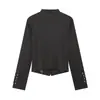 Venta al por mayor 2026 Otoño Nuevo Estilo Europeo y Americano Chaqueta Metálica de Doble Botonadura para Mujer con Cuello Solapa 1553
