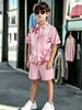 Trajes Nuevos de Verano para Niños con Diversos Estampados 3D, Camisas de Cuello, Conjuntos de Shorts, Venta al por Mayor Transfronteriza
