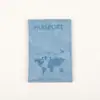Portapasaporte de imitación de cuero multi-color personalizado portapasaportes de cuero grueso con mapa en relieve cubierta de protección de identificación