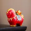 Ornamento Criativo de Cavalo Vermelho em Lingote para Chá, Tendência Nacional, Ornato Decorativo para Aumentar a Riqueza, Decoração de Mesa de Entrada de Escritório, Lembrancinhas